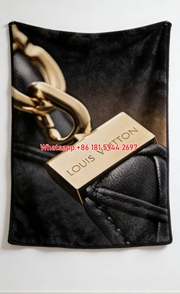 LV Classic Padlock Flannel Sofa Throw Blanket 476